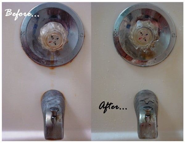 No Scrub Method Remove Rust Stains On Chrome Bathroom Fixtures Cleaninginstructor Com - How To Clean Rust From Bathroom Fixtures