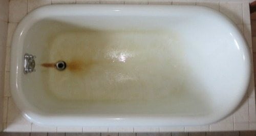 Remove Ugly Rust Stains, Rust Cast Iron Bathtub